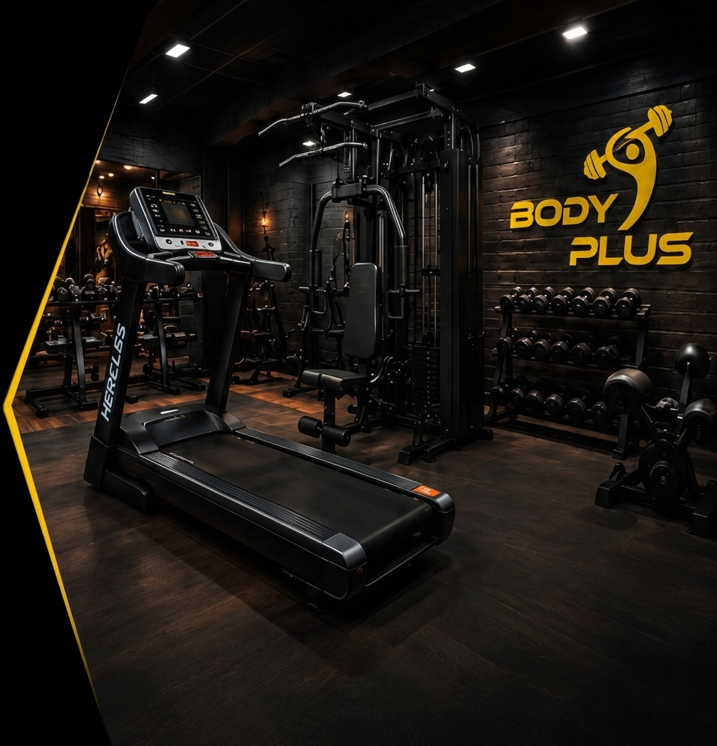 Body Plus showroom with premium fitness equipment in Trivandrum